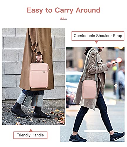 MoKo 13 Inch Tablet Sleeve Bag Carrying Case with Shoulder Strap Handle | Fits iPad Pro 13-inch M5, iPad Air 13-inch M4/M3, iPad Pro 12.9 M2/M1 and Galaxy Tab S8+/S9+ 12.4, Pink - color: Pink, size: 12.9 inch
