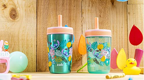 Zak Designs Disney Lilo and Stitch Kelso Tumbler Set, Leak-Proof Screw-On Lid with Straw, Bundle for Kids Includes Plastic and Stainless Steel Cups with Bonus Sipper (3pc Set, Non-BPA, Stitch) - color: Lilo and Stitch, size: 3 Piece Set (Pack of 1)