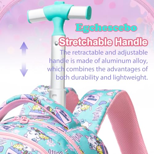 Kids Rolling Backpack for Girls Trolley Suitcases Luggage Travel with Wheels Bookbag Wheeled 17" 3PCS Roller Backpacks Toddler Back Pack School Bags Set for Elementary Cats Phantom Color - color: 5225-maomi-colourful