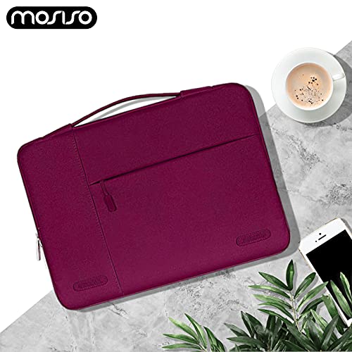 MOSISO Laptop Case 13.3 inch, 13-13.3 inch Laptop Sleeve with Handle Compatible with MacBook Air/Pro 13/Pro 14 M5 M4 M3 M2 M1,HP Dell ASUS Lenovo, Polyester Multifunctional Computer Bag, Burgundy - color: Burgundy, size: 13.3 inch