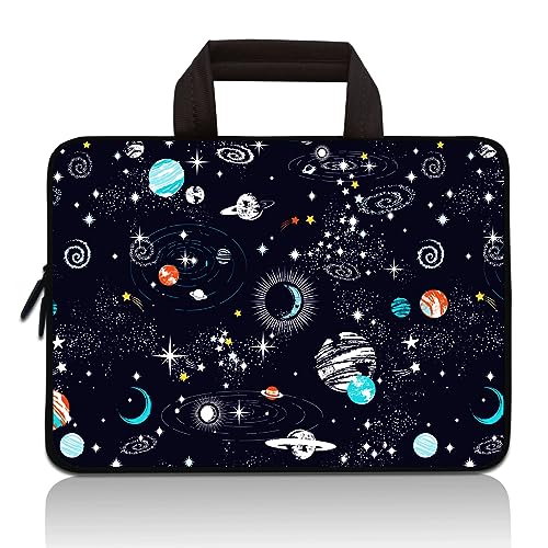 Universal 7-9 inch Tablet Sleeve Ultra-Portable, Neoprene Carrying Sleeve Case Bag Compatible with 7" 8" 8.5" 8.9" 9" Apple iPad mini, Samsung, Google, HP, Acer(Space Galaxy) - color: Space Galaxy