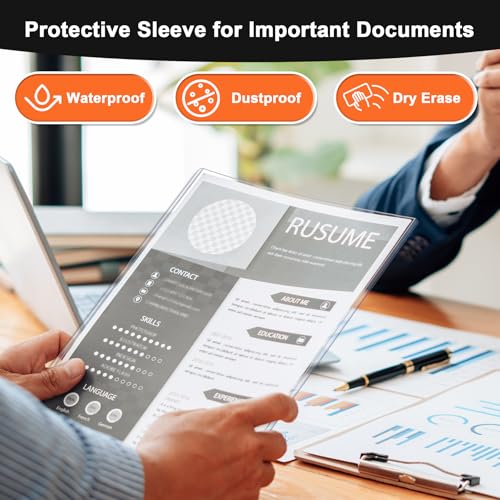 Ndsox 5 Pack 8.5" x 11" Rigid Print Protectors Clear Hard Plastic Sheet Protectors Top Loading for Birth Certificates, Documents, Posters, Photos, Meuns, Heavy Duty No-Hole Plastic Document Sleeves - size: 8.5" x 11"