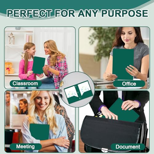 Two Pocket Folders with Prongs, LAYZZ 60 Pack Poly Plastic Folders, Heavy Duty Plastic Folders with Pockets and Prongs, Letter Size, for Offices and Schools (Green) - color: Green