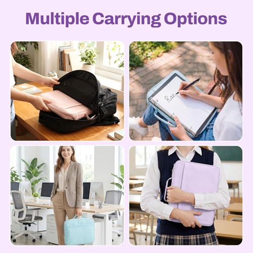 SUNEE Zipper Binder 1 Inch, Removable 3-ring binder, 175-Sheet Capacity, 5-Tab Dividers Expanding File Folder, Small Binder Bag Organizer Storage for Student School Classroom Supplies, Lavender Purple - color: Lavender Purple