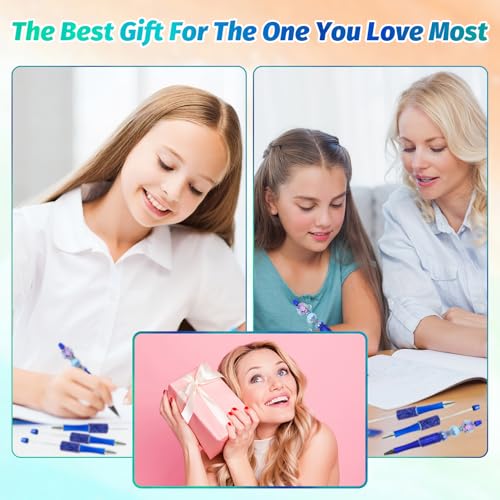75 Pcs DIY Diamond Beadable Pen Kit - 25 Plastic Rhinestone Beaded Pens Bulk with Refills & Bags - Fancy Cute Glitter Pens for Crafting, Students & Teachers – School Supplies (Blue01) - color: Sapphire blue, size: 25