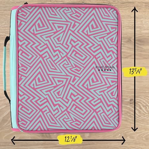 Five Star Zipper Binder 2 Inch O-Rings Case Organiser with Multi-Access and 5-Tab Expanding File Folder, 850 Sheet Capacity, Taffy Twist (290010J) - color: Taffy Twist, size: 2 Inch
