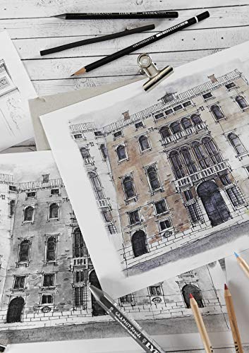 Canson "C à Grain A4 125g White Drawing & Sketching Paper Pad, 30 Sheets, Fine Grain Texture, Glued on Short Side, Ideal for Professional Artists - size: A4, style: 125gsm