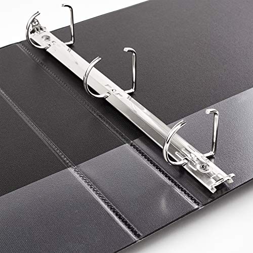 Avery Durable View 3 Ring Binders, 1.5 Inch Slant Rings, 375-Sheet Capacity, DuraHinge, 2.1 Inch Wide Spine, Customizable Clear Covers and Spine, 1 Black Binder (17021) - size: 1.5"