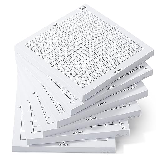 Mr. Pen- Graph Sticky Notes, 3x3 Inch, 6 Pads, 50 Sheets/Pad, 300 Sheets | 6 Grid Designs, White, Square Graph Paper Notes, Grid Sticky Note Pads for Math, Study, Journals, Planners - color: White