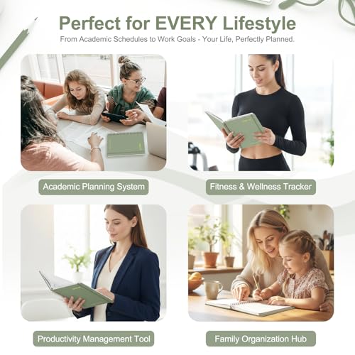 Planner 2026-2027, Weekly and Monthly Academic Year Calendar Planner, July 2026 - June 2027, Daily Agenda Book for Office School Supplies, A5(6.3'' x 8.5'') - color: C-Green, size: 6.3"x8.5"(Jul 2026-Jun 2027)
