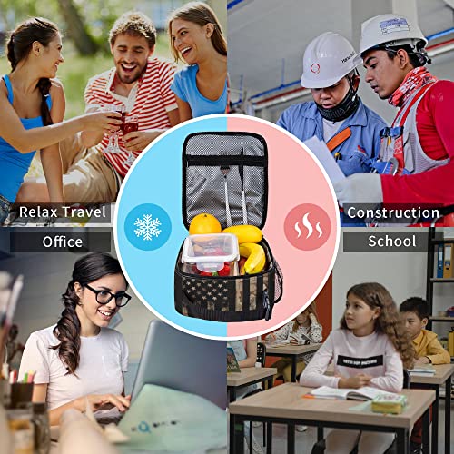 Boys Lunch Box for School Camouflage Flag Lunch Box for Men Kids Insulated Lunch Bag