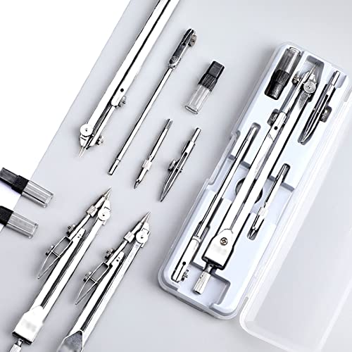 Compass Geometry Tool Geometry Precision Tools Math Geometry Kit Metal Compass Student Circle Drawing Tools & Storage Box Math Supplies Drafting Tools Geometry Tool Set (Color : B) - color: B