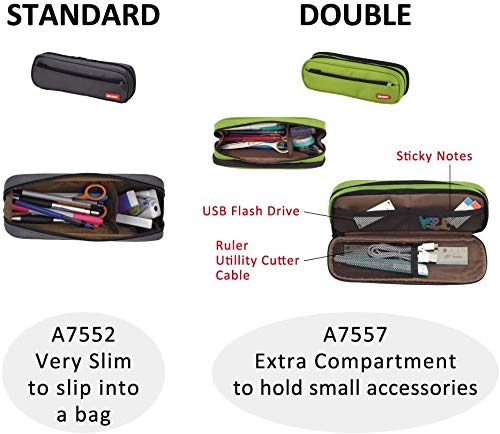 LIHIT LAB Large Capacity Zipper Long Pencil Case For School Office College, Big Capacity Pencil Bag Holder Adults Teen Boys Girls, Travel Cosmetics Storage, Navy Camo (A7552-132) - color: Navy Camo