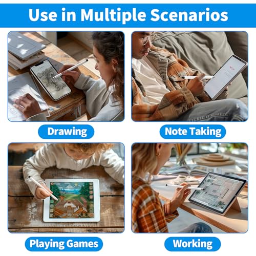 Stylus(5 PCS),Stylus Pen for Touchscreen,High Sensitivity Rubber Tip,White | Universal Stylus,2-in-1 Tip,Touch Screens of iPhone/iPad/Android Tablets and Any capacitive touchscreen - color: 5PCS White