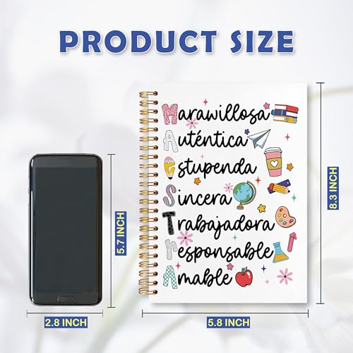 JUDFNCDE Spanish Teacher Maestra Appreciation Gifts, Regalos Para Maestras Mujeres, Spanish Educator Hardcover Notebook Journal 5.5 x 8.3 - color: Spanish Teacher Maestra - -