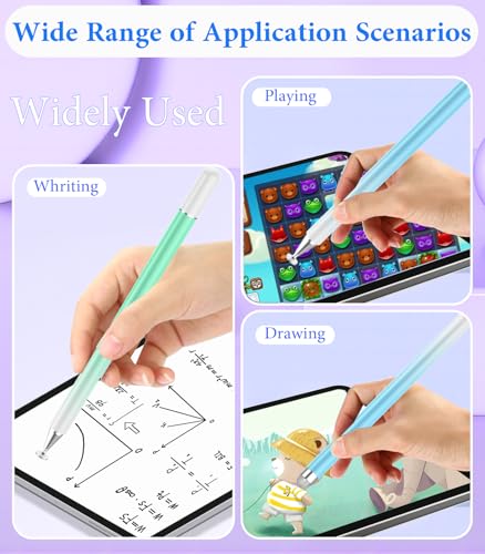Stylus Pen for Touchscreen, Kenkor 2 in 1 Active iPad Pencil High Sensitivity & Precision, Stylus Pen for Nintendo Switch 2/iPhone/iPad/Samsung/Galaxy/Huawei/Surface, All Touch Screens - Blue+Green - color: Green+Blue