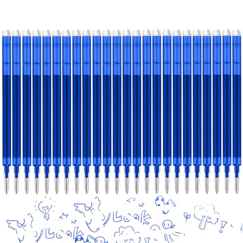 0.7 mm Erasable Gel Ink Pen Refills Compatible with Frixion Friction, Smooth Writing Multicolor Retractable Fine Point Pen Refill for School Office Home Art (Blue, 24) - style: Blue