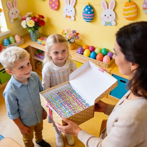 Xqumoi 60Pcs Easter Religious Pencils with Eraser - He is Risen Christian #2 HB Pencils, Sunday School Classroom Student Rewards Office Supply Holiday Gift Goodie Bag Fillers Stuffers Party Favors - style: Easter Religious