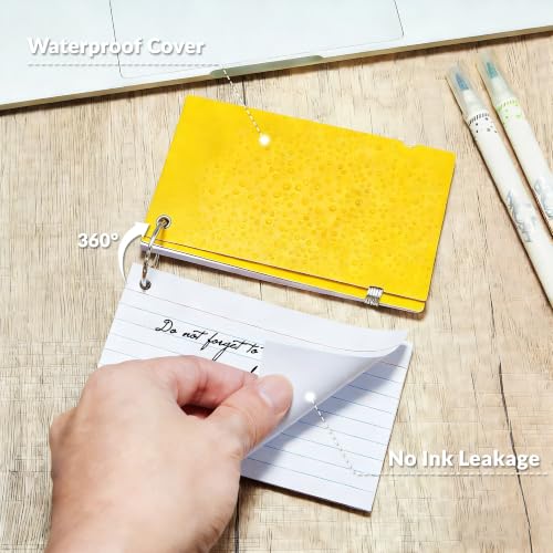 NEEWAY Ruled Index Cards with Ring 3x5 Inches, 200 Count Note Cards Lined, Flash Cards with Rings for Studying, Home and Office (Yellow) - color: Yellow