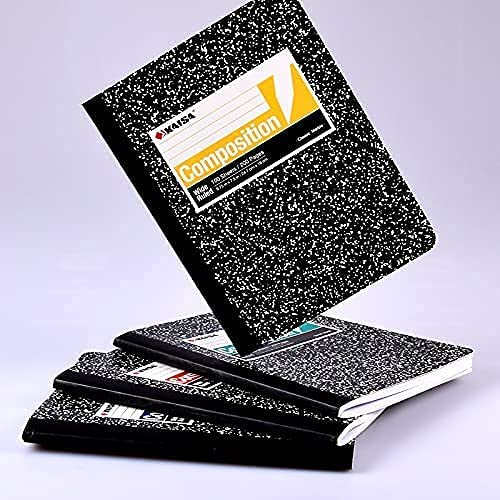KAISA Composition Notebooks With Lined Paper, College Ruled 9-3/4" x 7-1/2" Comp Books Writing Journals Notebook, 4pads, C10001C - color: 4pad, size: college