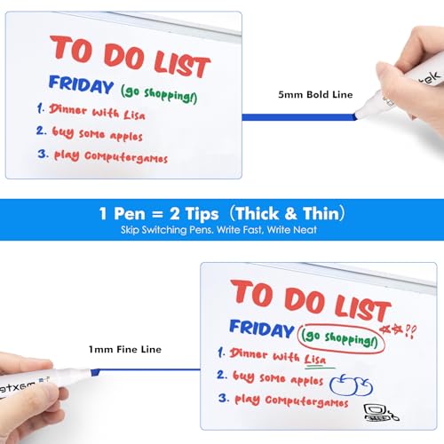 maxtek Low Odor Dry Erase Markers Chisel Tip, 12 Count | Whiteboard Markers Set, 1 Magnetic Eraser - style: Chisel Tip 13 Count
