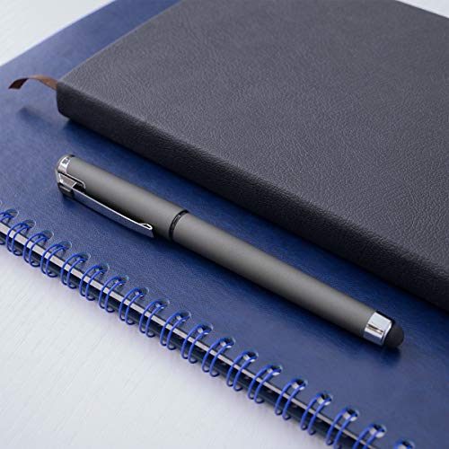 MiSiBao 0.7mm Black Ink Gel Ink Rollerball Pens 2 in 1 Medium Point Pens with Stylus Work Pen Smooth Writing for Office Black gel pen (Dark Grey-18pack) - color: Dark Grey-0.7mm-18pack