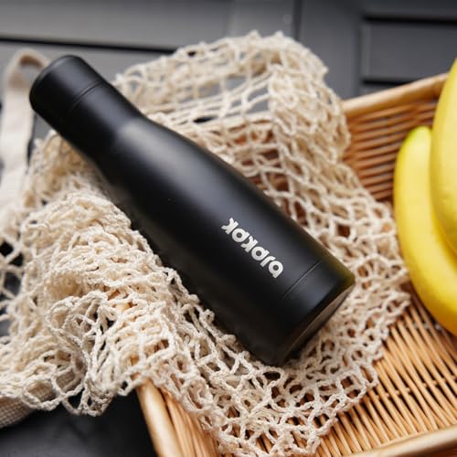 BJPKPK 12oz Water Bottles Stainless Steel Double Wall Vacuum Insulated Small Water Bottles for Travel,Midnight Black - color: Midnight Black, size: 12 Ounces