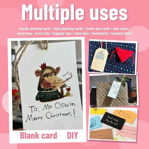 Astero Small Blank 3.5x2in Mini Index Cards & Flash Cards Blank Blank Business Cards to Write On Small Note Cards for Greeting Postcards Vocabulary Bookmarks DIY Messages (Black, 300pcs) - color: Black, size: 300PCS