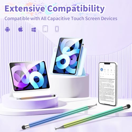 Stylus Pens for Touch Screens, Round Disk Tip Stylus Pen for iPad Compatible with/Tablet/Android/iPad/iPhone/iOS and All Capacitive Touch Screens (Corlorful-3pcs)