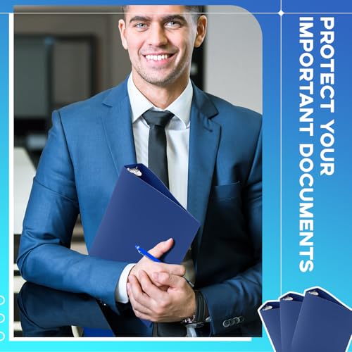 Henoyso 12 Pcs 1.5 Inch Mini 3 Ring Binders Fits 5.5" x 8.5" Paper, Holds(Capacity 350 Sheets), Plastic Flexible Three Round Rings Small Navy Blue A5 Binders Bulk for School, Office Use, Photo Album - color: Navy Blue, size: 1.5 Inch