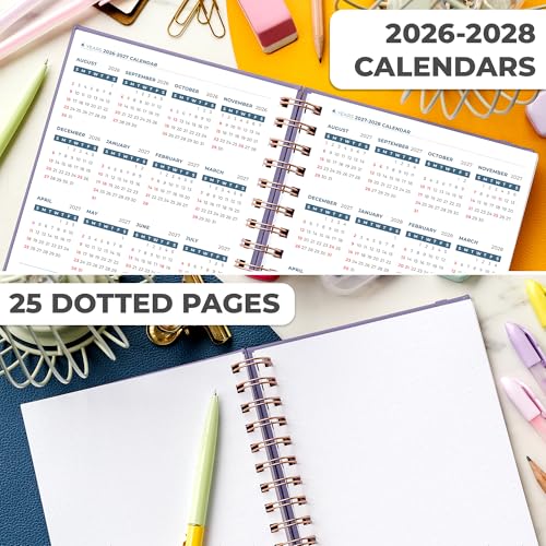 Clever Fox Academic Student Planner 2026-2027 – Hardcover Spiral-Bound Planner for School & College with Weekly & Monthly Calendar (Lavender) - color: Lavender