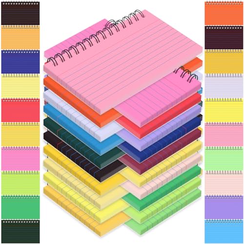 1000 PCS Spiral Index Cards 3 x 5 Inch Flash Card Book with Ring | 20 Colors, Ruled Cards, Heavyweight Paper, Study, Note Taking, School, College, Office, Vocabulary, Revision - size: 3 x 5 inch, style: Spiral Index Cards