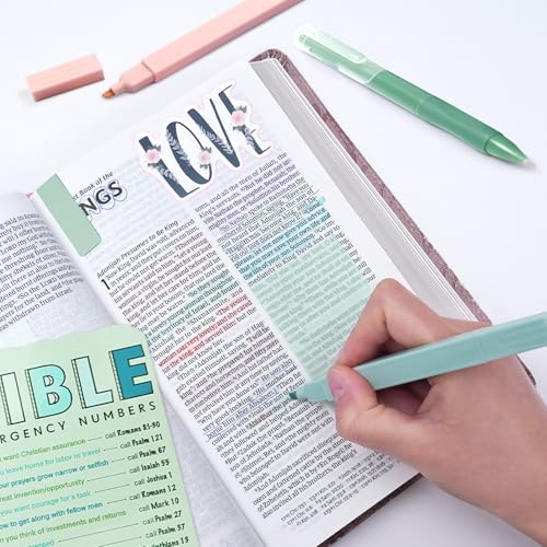 XKDOUS Bible Study Supplies Journaling Kit for Women, Bible Study Kit Journaling Supplies with Prayer Journal, Highlighters, Emergency Card, Pencil Case and More, Christian Gifts for Women, Green - color: Bible Kit - Deluxe (Green)