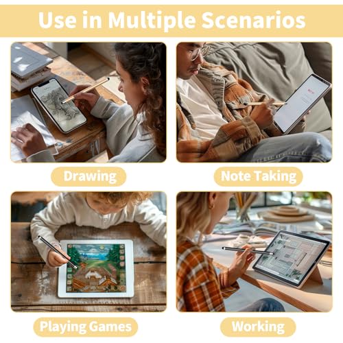 Stylus(10 PCS),Stylus Pen for Touchscreen,High Sensitivity & Precision | Universal Stylus,2-in-1 Rubber Tip,Touch Screens of iPhone/iPad/Android Tablets(Gold & Black) - color: 5PCS Gold & 5PCS Black