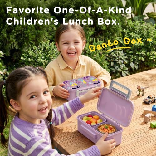 JXXM Lunch Box for Kids With 8oz Soup Thermo, Leak-proof Lunch Container with 2 Compartments, Thermo Food Jar Food Containers for Back to School Girls Boys (Purple Mermaid) - color: Purple Mermaid