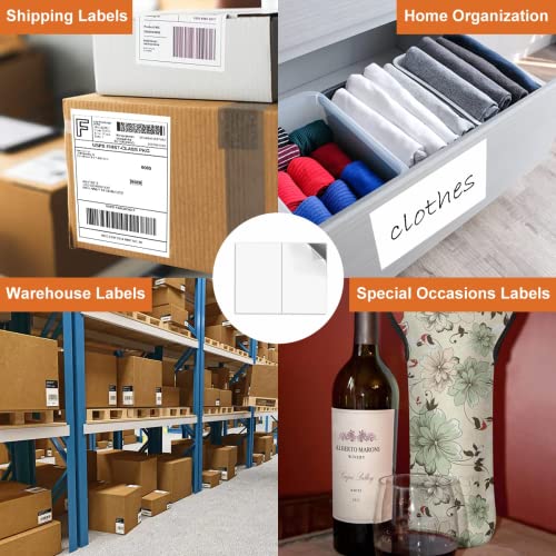 BESTEASY 200 Half Sheet Self Adhesive Shipping Labels, Laser/Ink Jet White Blank Shipping Labels 8.5" x 5.5" Address Labels (100 Sheet Total 200 Labels) - size: 100 sheets, style: 2 up-8.5"x5.5"
