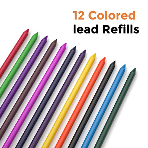 Nicpro 29 Pieces 2mm Mechanical Pencil Set, 9 PCS Drafting Carpenter Pencils 2.0 mm for Art Drawing Sketching construction with 192 Lead Refills Pre-Sharpen HB & 2B & Colors, 2 Erasers, 2 Sharpener - color: Silver