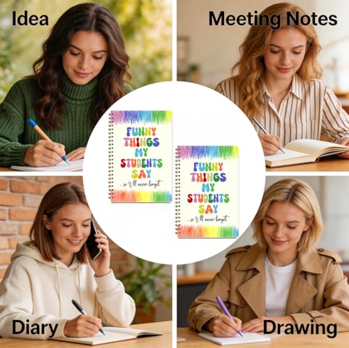 2 Pcs Funny Teachers Spiral Notebook, 160 Pages Colorful Journal Notebook | A5 Spiral Notepad, Hardcover Notebooks Journal for Writing Work Office, Funny Teacher Gifts School Office Supplies - color: Multicolour 0012