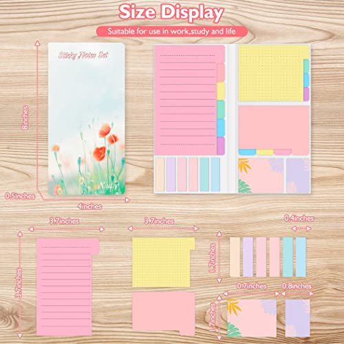 Sticky Notes Set, Post Self-Stick Notes Pads for Journaling Notebook Planner Study, Office Supplies College Essentials Back to School Supplies for High School Students Teen Girl Gifts Preppy - color: Pastel