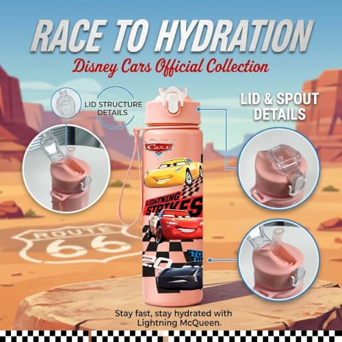 Cartoon Huntrix Water Bottle for Girls, 25oz Leak Proof with Straw Lid, Gifts for Girls (Cars) - color: Cars