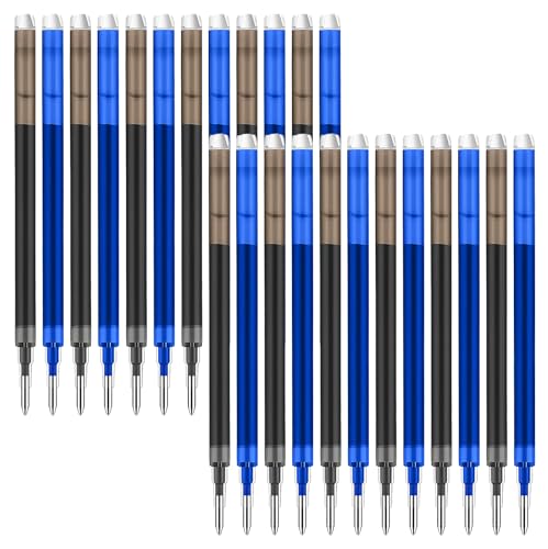 0.7 mm Erasable Gel Ink Pen Refills Compatible with Frixion Friction, Smooth Writing Multicolor Retractable Fine Point Pen Refill for School Office Home Art (Blue & Black, 24) - style: Blue & Black