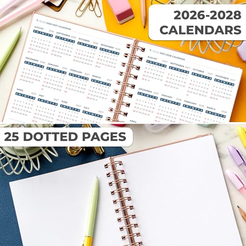 Clever Fox Academic Student Planner 2026-2027 – Hardcover Spiral-Bound Planner for School & College with Weekly & Monthly Calendar (Rose Gold) - color: Rose Gold