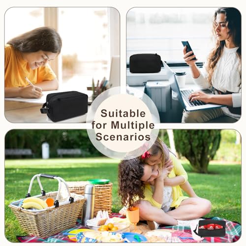 FlowFly Small Insulated Lunch box Portable Soft Bag Mini Cooler Thermal Meal Tote Kit with Buckle for Work, BlackWithBuckle - color: BlackWithBuckle