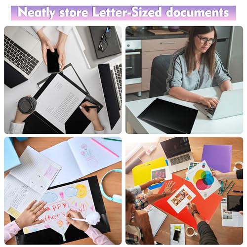 pmybupo 25 Pack Black 2 Pocket Folders,Heavy Duty Plastic Folders for Letter Size Paper,Heavy Duty Poly,Long Lasting,Includes Labels. - color: Black