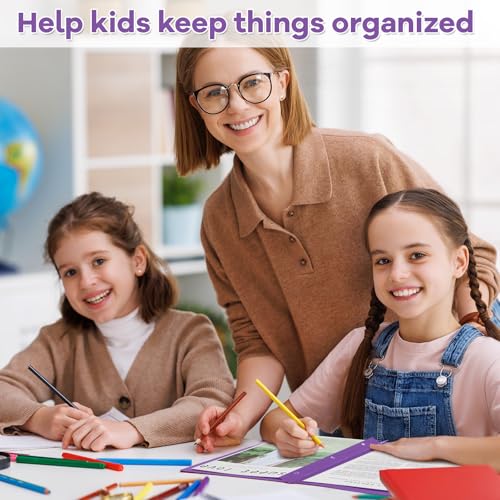 Henoyso 24 Pcs Plastic Folders with Clear Front Pocket and 3 Prong Take Home Plastic 2 Pocket Folder Back to School for Students Parent Teacher Communication for School Office (Purple) - color: Purple