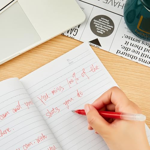 Volcanics Red Erasable Gel Ink Pens 20 Pack – Smooth Writing Heat Erasable Gel Pens with Cap, No Refill Needed, No Smudge, Perfect for School, Office, Journaling, Note Taking, Drawing - color: Red