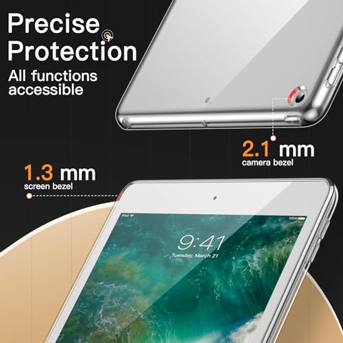 JETech Case for iPad 9.7-Inch (6th/5th Generation, 2018/2017), Soft TPU Transparent Slim Shockproof Tablet Cover (Clear) - color: Clear, size: iPad 6/5(2018/2017)