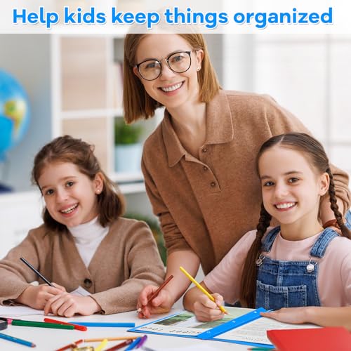 Henoyso 48 Pcs Plastic Folders with Clear Front Pocket and 3 Prong Take Home Plastic 2 Pocket Folder Back to School for Students Parent Teacher Communication for School Office (Blue) - color: Blue