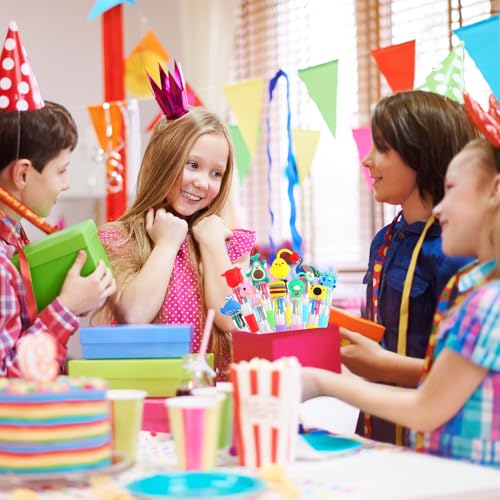 BESARME 32 Pcs Fun Pens for Kids, Prizes for Kids Classroom | 4-in-1 Cute Pen Bulk, Student Birthday Gifts from Teacher, Birthday Party Favors for 8-12