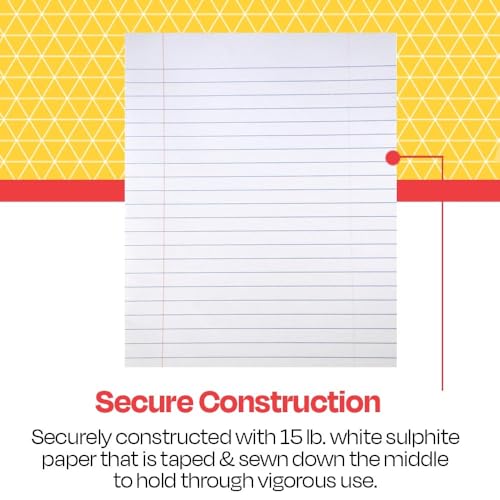 School Smart Flexible Cover Ruled Composition Book, 8-1/2 x 7 Inches, 40 Pages
